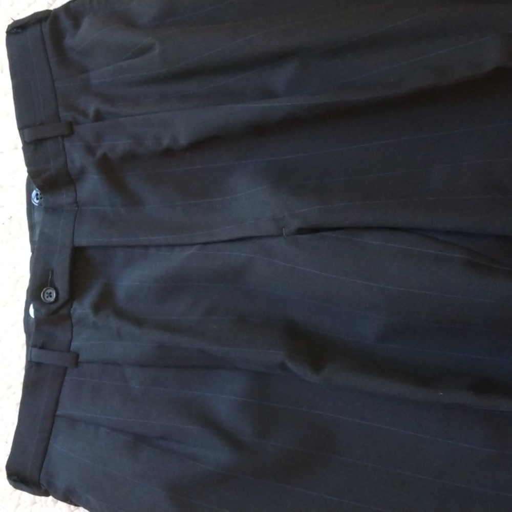 Hart Schaffner Marx Gold Trumpeter Black + Blue Pinstripe Suit 41R - Picture 13 of 13